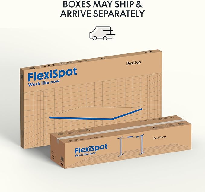 FLEXISPOT EN1 One-Piece Standing Desk 48 x 24 Inches Height Adjustable Electric Desk (Silver Frame + Rustic Top 2 Packages)