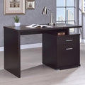 Cappuccino 2-Drawer Reversible Office Desk - Space-Saving Home Office Desk with File Drawer