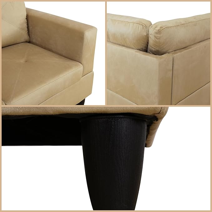 L Shaped Couch Modular Sectional Sofa with Chaise Modern Modular Sofas Furniture Sofa Couches for Living Room/Apartment/Office/Bedroom Beige