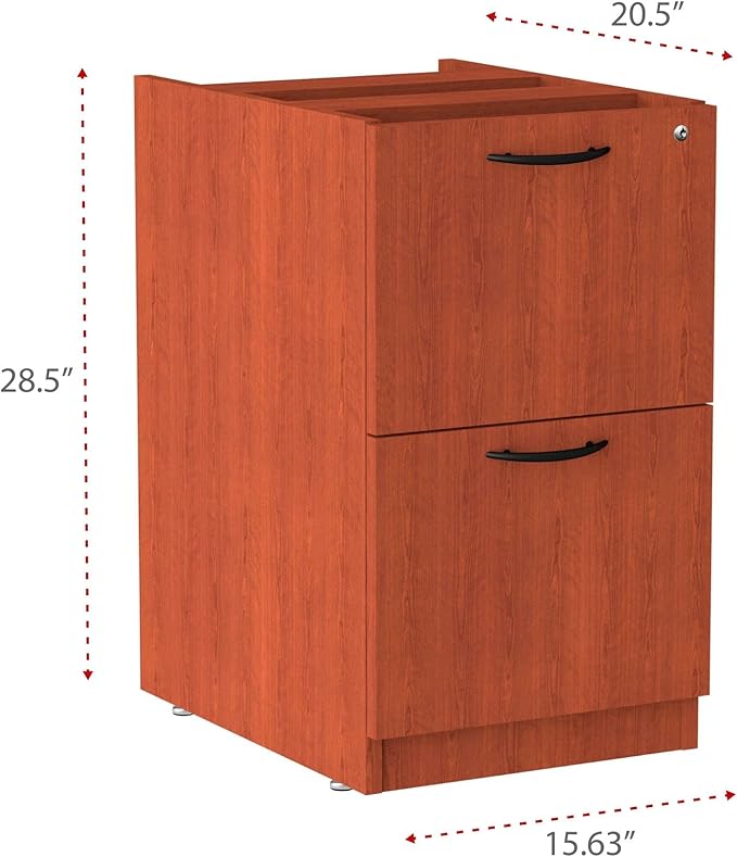 Alera Valencia Series 16 by 22 by 28-Inch 2-File Drawer Full Pedestal Medium Cherry