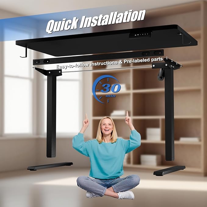 Whole Piece Standing Desk with Wheels Adjustable Height- Mobile Stand up Desk with Lockable Casters Portable Sit Stand Desks Electric for Home &amp Office Workstation