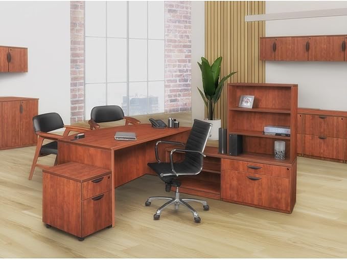 Rustic Retreat File Mobile Pedestal in Cherry Portable Cherry File Pedestal Designed for Rustic Appeal and Practical Mobile Filing Needs