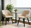 Upholstered Dining Chairs Set of 2 4 &amp 6 - Faux Leather Accent Living &amp Kitchen Dining Chairs - Comfortable Reading/Arm Chairs - Mid Century Modern Style (Beige 2)