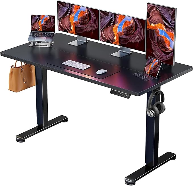 ErGear Height Adjustable Electric Standing Desk 63 x 28 Inches Sit Stand up Desk Memory Computer Home Office Desk Black