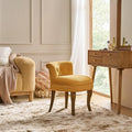 Modern Velvet Vanity Chair with with Solid Wood Legs Upholstered Vanity Stool with Low Back Small Makeup Chair Home Decor for Bedroom Living Room Dressing Table Women Girls