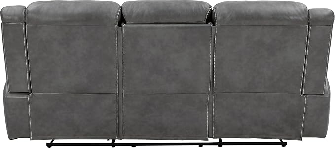 Coaster Home Furnishings - Conrad - Fabric - Upholstered Motion Reclining Sofa with Power Outlet Padded Headrests and Wall Hugger Design - Living Room - Grey - 650354