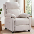 Recliner Chair Living Room Chairs for Adults Padded Deep Seat Reading Chair with Side Pockets Small Recliners for Small Spaces Lounge Chair for Living Room Bedroom and RV (Linen)