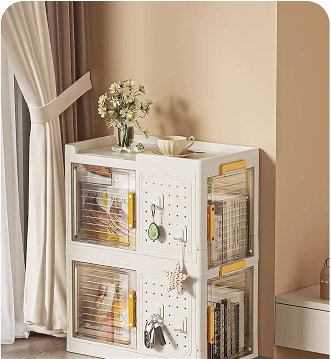 Rolling Filing Cabinet Movable Bookshelf Storage Box Folding Bay Window Storage Cabinet Organizer Shelf Home Bookcase Trolley Mobile File Cabinets