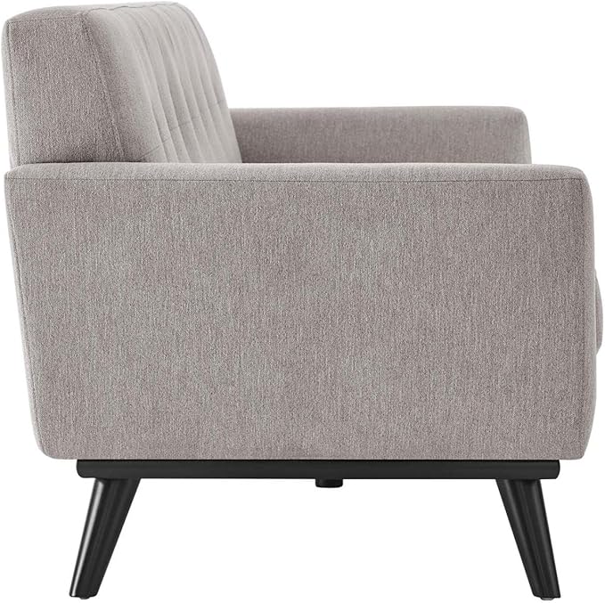 Modway Engage Modern Tufted Back Textured Fabric Sofa in Light Gray