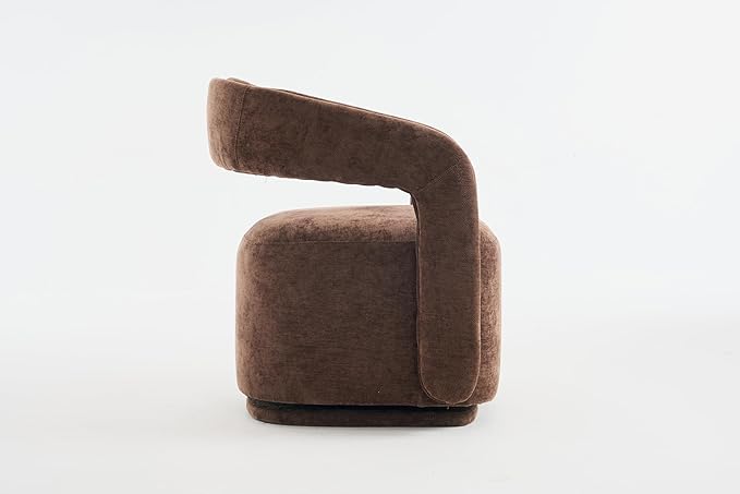 KEIKI Swivel Barrel Chair Modern Accent Chair for Study/Reception 360° Rotation Ergonomic Design Easy Assembly Comfy Chenille Fabric