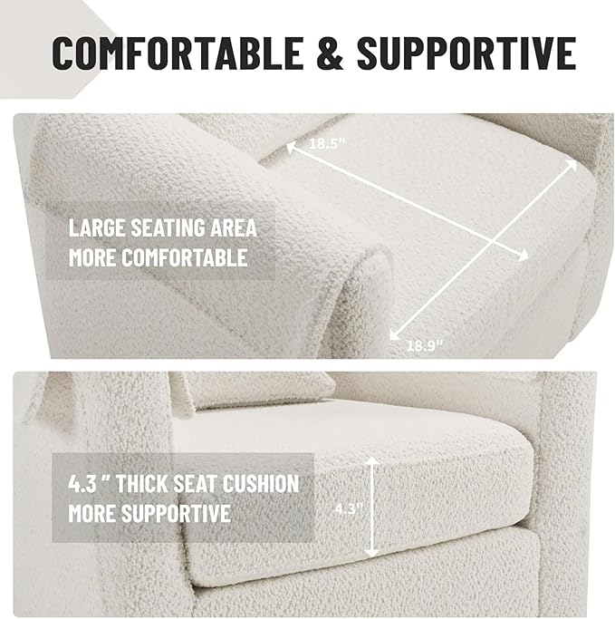 42 W Oversized Swivel Barrel Chair with Storage Ottoman Modern Upholstered Accent Chair Comfy Round Swivel Reading Sofa for Living Room or Bedroom