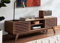 mopio Ensley 59 TV Stand with Slatted Door Mid Century Modern Entertainment Center for 55/60/65 inch TV Farmhouse Media Console with Storage Adjustable Shelves Round Edges Living Room (Walnut)
