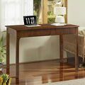 39.4'' Solid Wood Desk with 2 Drawers Mid Century Modern Home Writing Office Small Wooden Desk Vintage Computer Table with Storage for Living Room Bedroom Fluted Design Walnut(Walnut 39.4 Inch)