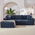 105 Inch Cloud Sectional CouchModern Modular Sectional Sofa with Deep SeatCorduroy Boneless Couches with L-Shape Chaise for Living Room BedroomNo Assembly Required (Blue Left Facing Chaise)