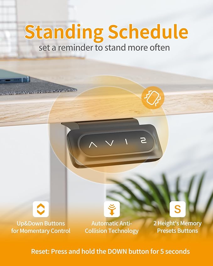 CubiCubi Height Adjustable Electric Standing Desk 48 x 24 Inches Stand Up Table Sit Stand Home Office Desk with Splice Board Maple