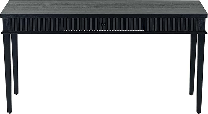 SAFAVIEH Couture Collection Shelbie Black 1-Drawer Reeded Computer Table Office Writing Desk