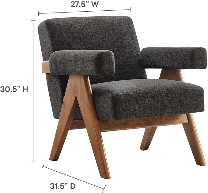 Modway EEI-6503-HDG Lyra Fabric Armchair Dark Gray Fabric