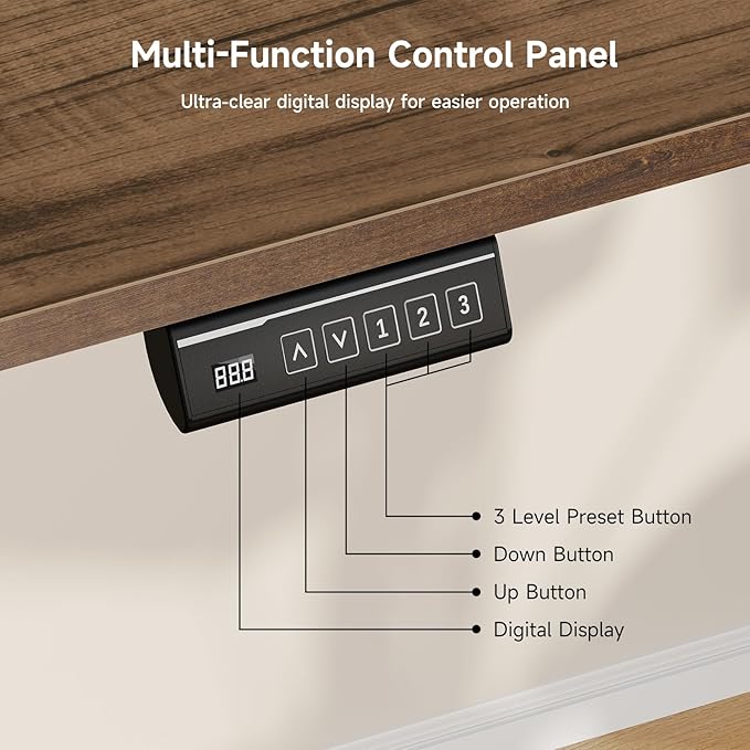Standing Desk with File Cabinet 63x24'' L Shaped Electric Stand Up Desk with Adjustable Monitor Shelf Adjustable Height 28-46'' for Home and Computer Workstation Walnut