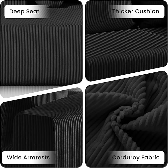 Cloud Sectional Couch with L-Shape ChaiseModular Sofa with Deep Seat Reversible Ottoman 4 Seat DIY Combination Sectional Couches for for Living Room Bedroom