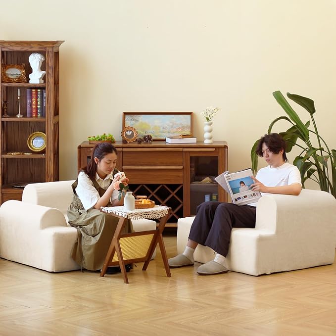 N&ampV Foam Sofa Made with All Foam Great for Livingroon and Bedroom (Beige)