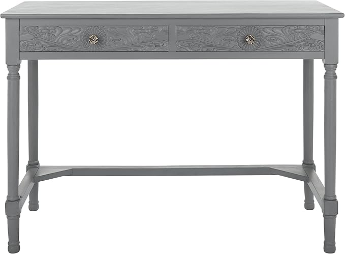 SAFAVIEH Home Collection Ryleigh Distressed Grey 2-Drawer Computer Table Office Desk