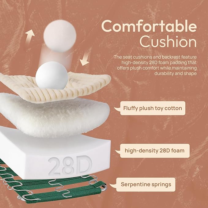 VINGLI Beige Futon Sofa Bed Convertible Loveseat Sleeper Sofa Couch Corduroy Pullout Sofa Fold Out Couch Bed with USB Ports Cup Holders Armrest for Living Room Bedroom Apartment Room | Loveseat Sl
