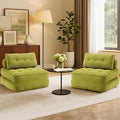 Folding Sofa Bed Convertible Sleeper Chair 33 with Pillow Futon Boneless Couch with Back Support Small Couch for Living Room(Green Double)