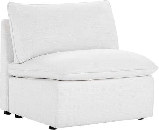 CHITA Power Middle Armless Sofa for Down Filled Upholstered Sectional Modular Couch Cream
