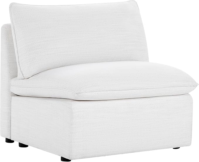 CHITA Modern Down Filled Upholstered Middle Armless Sofa for Sectional Modular Couch Cream