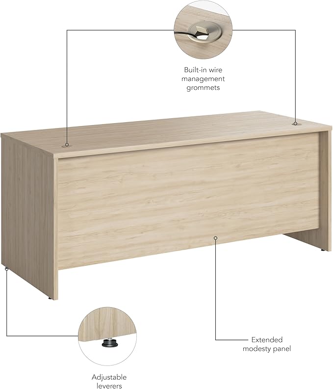 Bush Business Furniture Series C 60W x 24D Office Desk with Mobile File Cabinet in Hansen Cherry