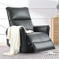 cinkehome Power Swivel Rocker Recliner with USB Overstuffed Electric Reclining Chair Faux Leather Rocker Recliner for Nursery Living Room Black