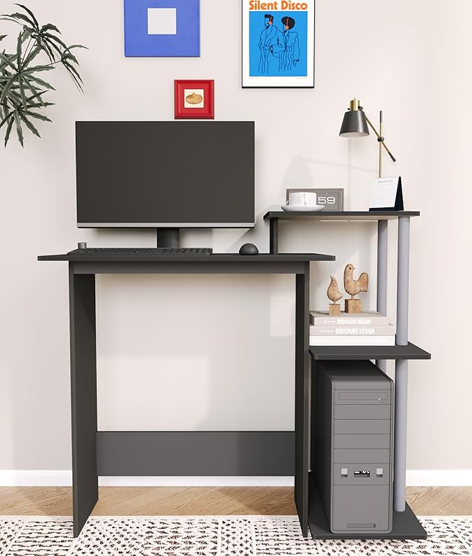 Small Study Desk Working Desk with Printer Shelf Small Table for Office Home Study Room