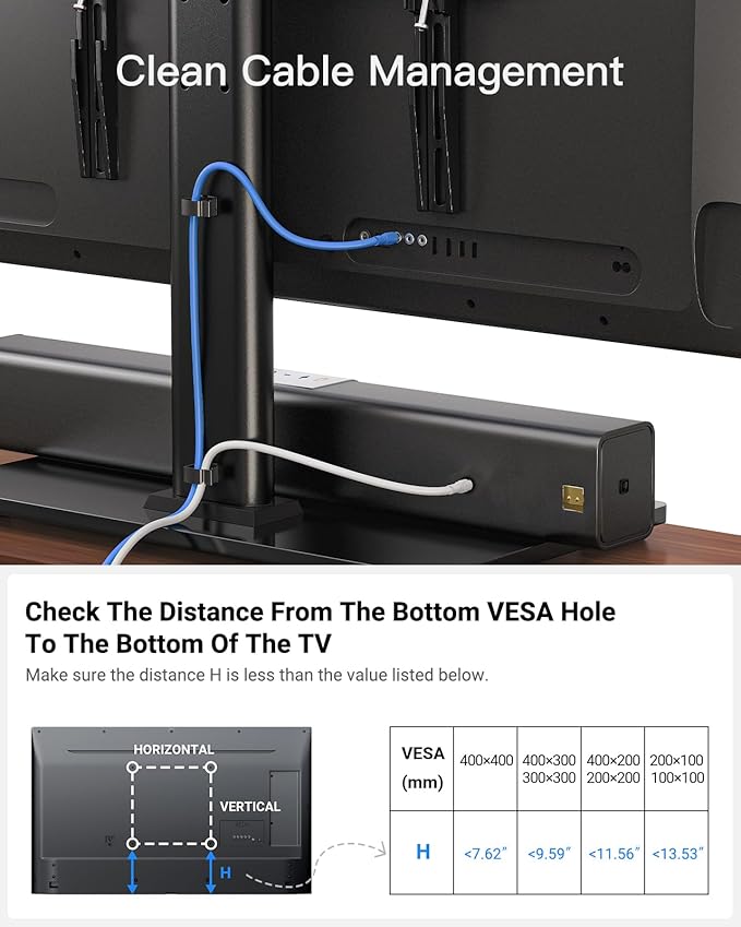 PERLESMITH Universal TV Stand Legs for 32-60 inch TVs Table Top TV Stand up to 88 lbs Height Adjustable Television TV Mount Universal TV Leg Base for Living Room &amp Bedroom VESA 400x400mm PSTVS