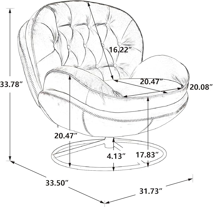 Modern Swivel Accent Chair with Ottoman Velvet Lounge Chair with Footrest and Metal Base Comfy 360 Degree Swiveling Armchair Single Sofa Chair for Living Room Bedroom Olive Green