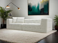 MEISIMAN 110”Modular Sectional Sofa Cloud Couch - Compressed Sofa Soft Teddy Fabric &amp Memory Foam Couch for Living Room No Assembly Required (White)