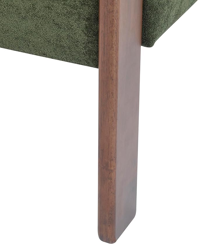 Christopher Knight Home Nettie Modern Accent Chair for Living Room Velvet Fabric Single Lounge Sofa Chair with Wooden Frame Comfy Reading Chair for Bedroom Lounge Armchair with Cushion Olive Green