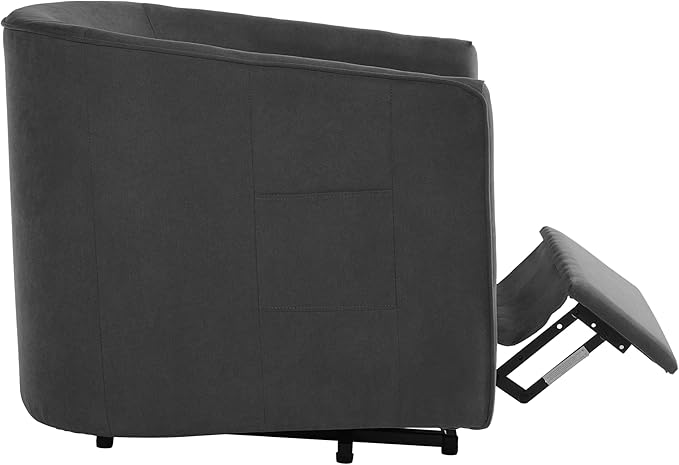 Power Lift Recliner Chair for Seniors Barrel Shape Recliner Chair with Footrest and Side Pocket Curved Armrests Lift Assist Lounge Chair Electric Lift Chair for Living Room (Dark Gray12)
