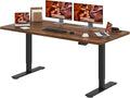 Dual Motor Standing Desk Large Stand Up Desks 79x31 Inches Electric Sit Stand Desks 4 Memory Preset Adjustable Height Computer Table for Home Office with Splice Board (Brown)