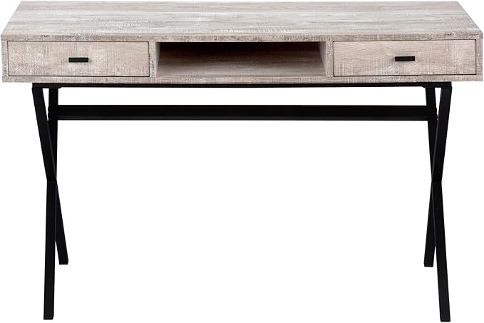 Computer Desk Home Office Laptop Storage Drawers 48 l Work Beige Laminate Black Metal Contemporary Modern