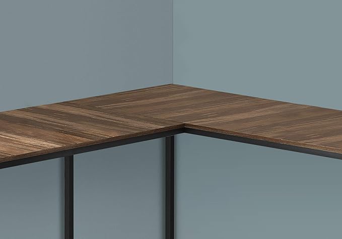 Monarch Specialties I 7391 Computer Desk Home Office Corner 58 L L Shape Work Laptop Metal Laminate Brown Black Contemporary Modern