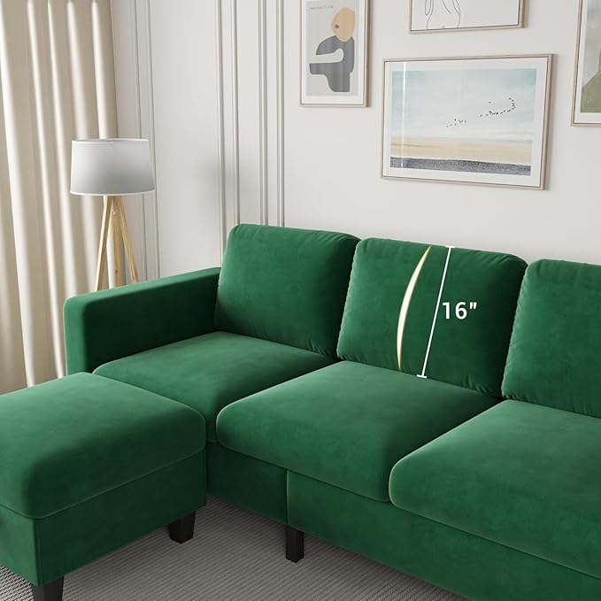 Sectional Sofa Couches for Living Room - 78''Convertible Modular Three-Seater L-Shaped Pet-Friendly CouchWashable Sofa Cover-Bench Storage Suitable for Small Living Room ApartmentOffice