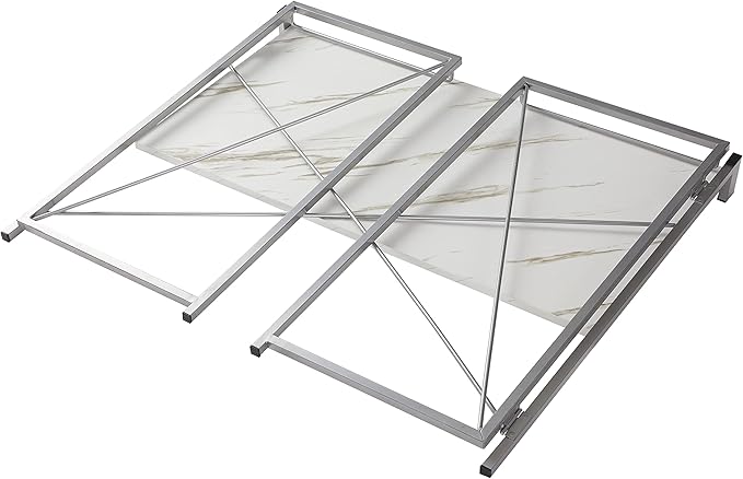 Urban Lifestyle Foldable Computer Desk Marble/Silver