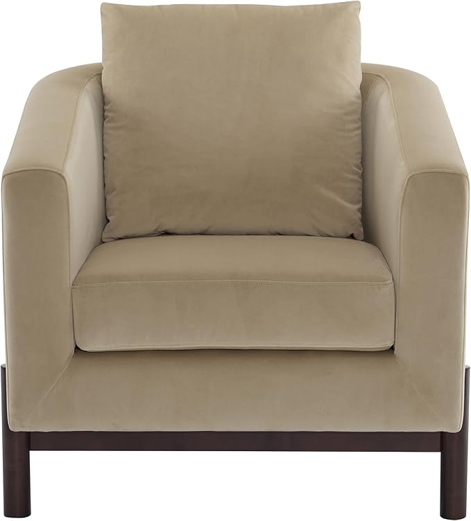 Christopher Knight Home Upholstered Club Chair Comft Accent Chair Soft Armchair Reading Single Sofa with Wood Legs Barrel Lounge Chair for Living Room Bedroom Home Rest 33.5 x33.5x31.5 Camel