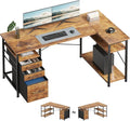 55 Computer Desk with Drawers Desks for Bedrooms Writing Desk with Storage Work Desk for Small Space Rustic Brown