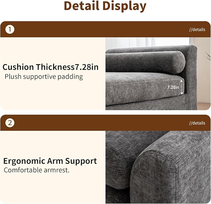 Chifee &amp Vingol 90.55 W Oversized Chaise Lounge Upholstered Bedroom Benches Extra-Long Indoor Bench Entryway Bench with Removable Pillows for Living Room HallwayGray