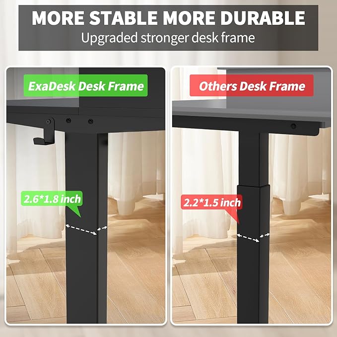 63 x 30 Inch Electric Standing Desk with 2 Drawers Adjustable Height Widened Stand Up Desk with Storage Sit to Stand Ergonomic Workstation for Home Office Classic Black