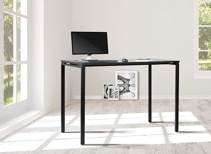 OSP Home Furnishings Prado Home Office Writing Desk 60 Inches Wide x 42 Inches High Black