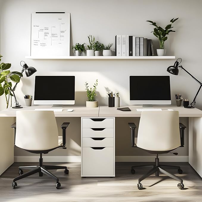 Kaboon Universal Tabletop 45x20 Solid One-Piece Melamine Table Top L-Desk Floating Desk DIY Home and Office Leather/Ivory