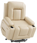 GarveeHome Power Lift Recliner Chair - Heat and Massage Faux PU Electric Lift Recliner for Elderly &amp Mobility Impaired Adjustable Back and Legs Heavy Duty Lift Chair for Seniors