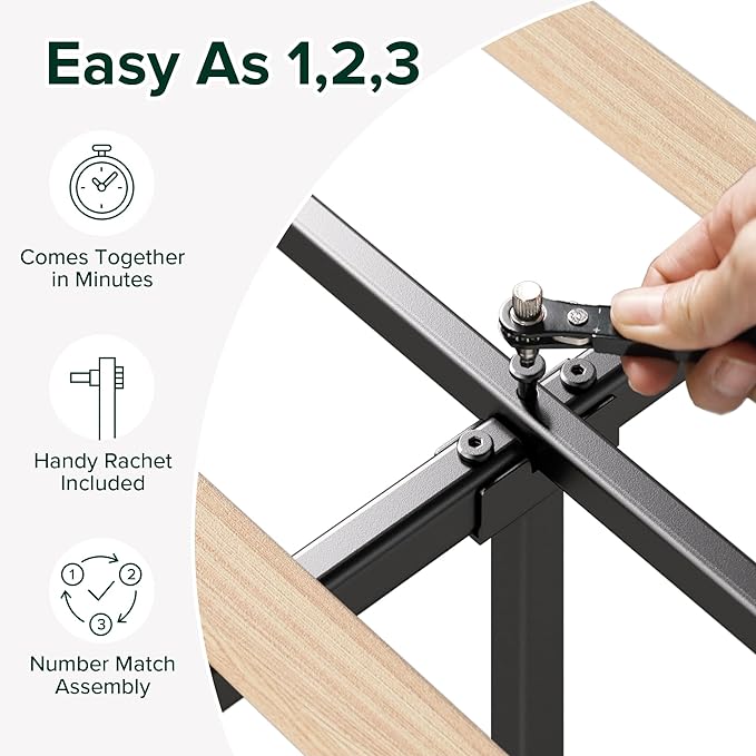 Zinus King Piper Upholstered Platform Bed with Horizontal Paneled Headboard Wooden Slat Support No Box Spring Needed Easy Assembly Eco Friendly Packaging Dark Grey